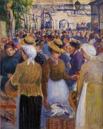 Писcарро Птичий рынок в Жизор 1889г 